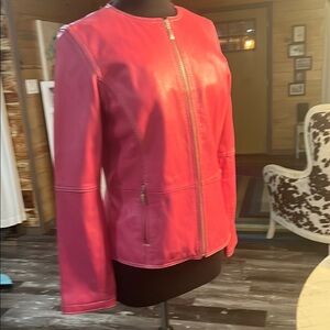 Women's Pink Leather Jacket